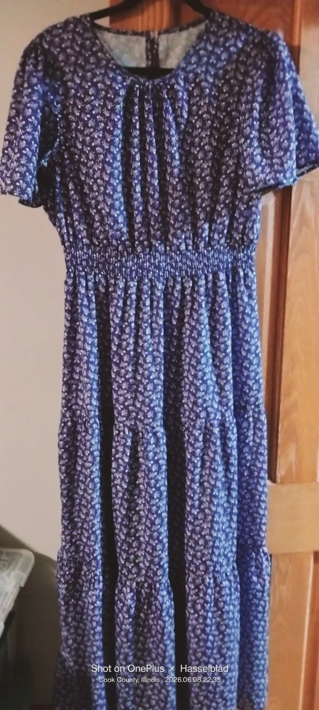 Purple Floral Dress-size L