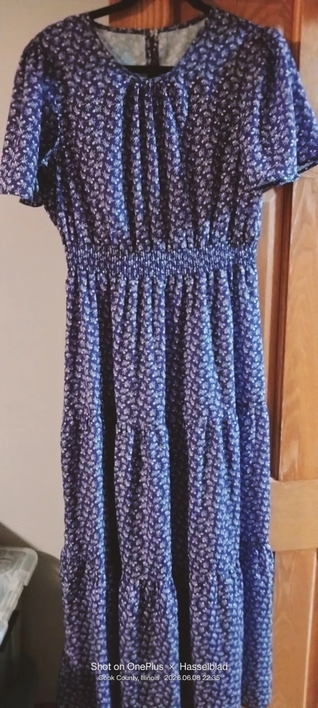 Purple Floral Dress-size L - photo 2