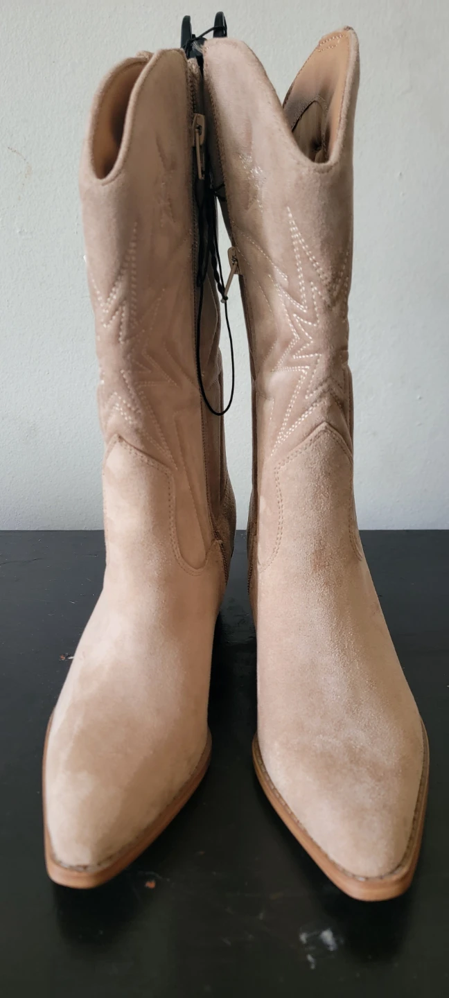 Women's "Britt Puff" Western Boot - Tan - Size 6 - photo 2