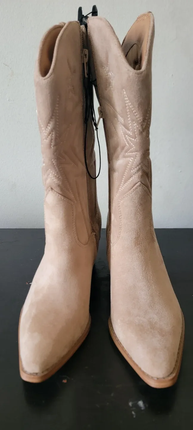 Women's "Britt Puff" Western Boot - Tan - Size 6 - photo 2