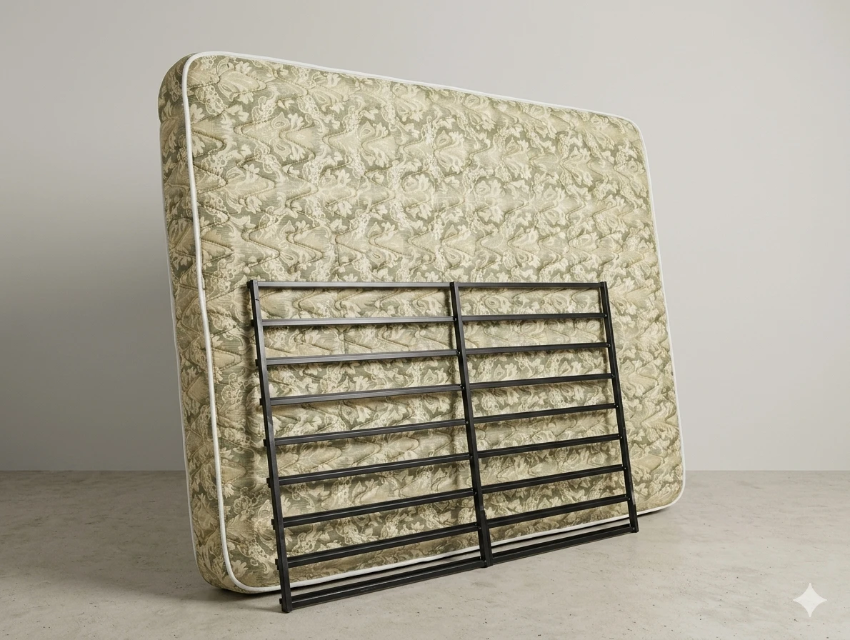 metal frame bed with mattress - photo 2