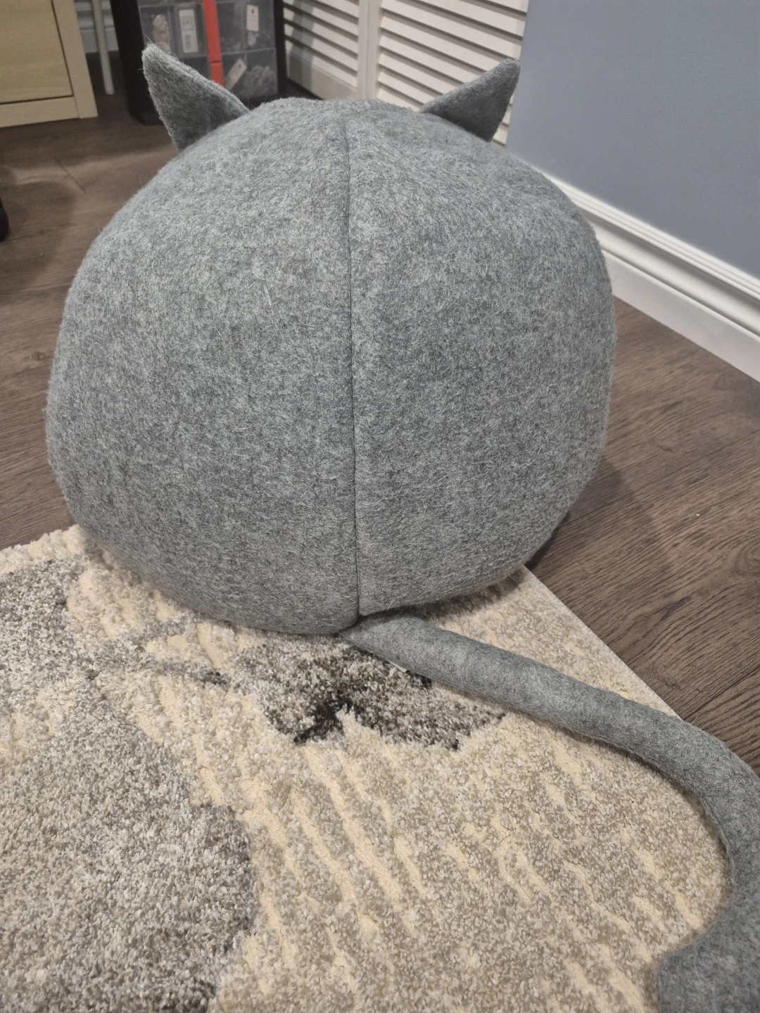 Grey Felt Cat Bed with Ears - photo 2