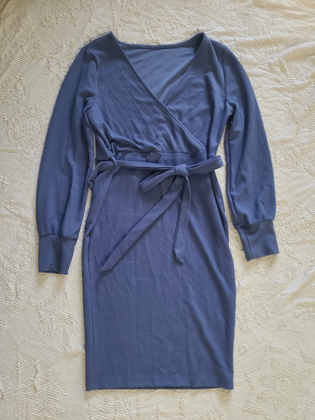 Blue wrap dress
