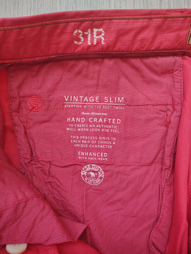 Rose Pistol Denim Vintage Slim Chinos Size 31R - photo 3