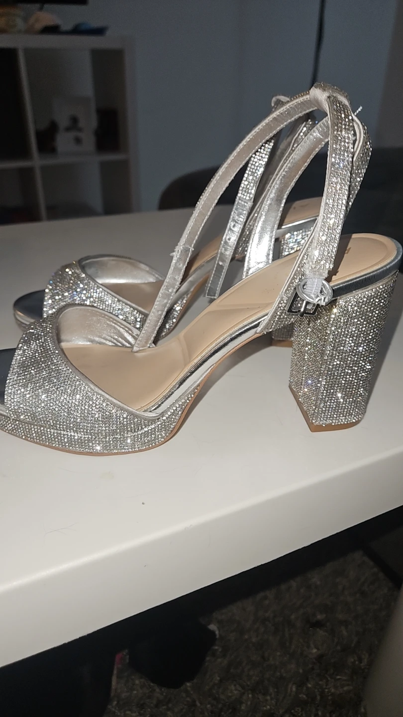 ALDO Women's Silver Sparkle Platform Heels - photo 2