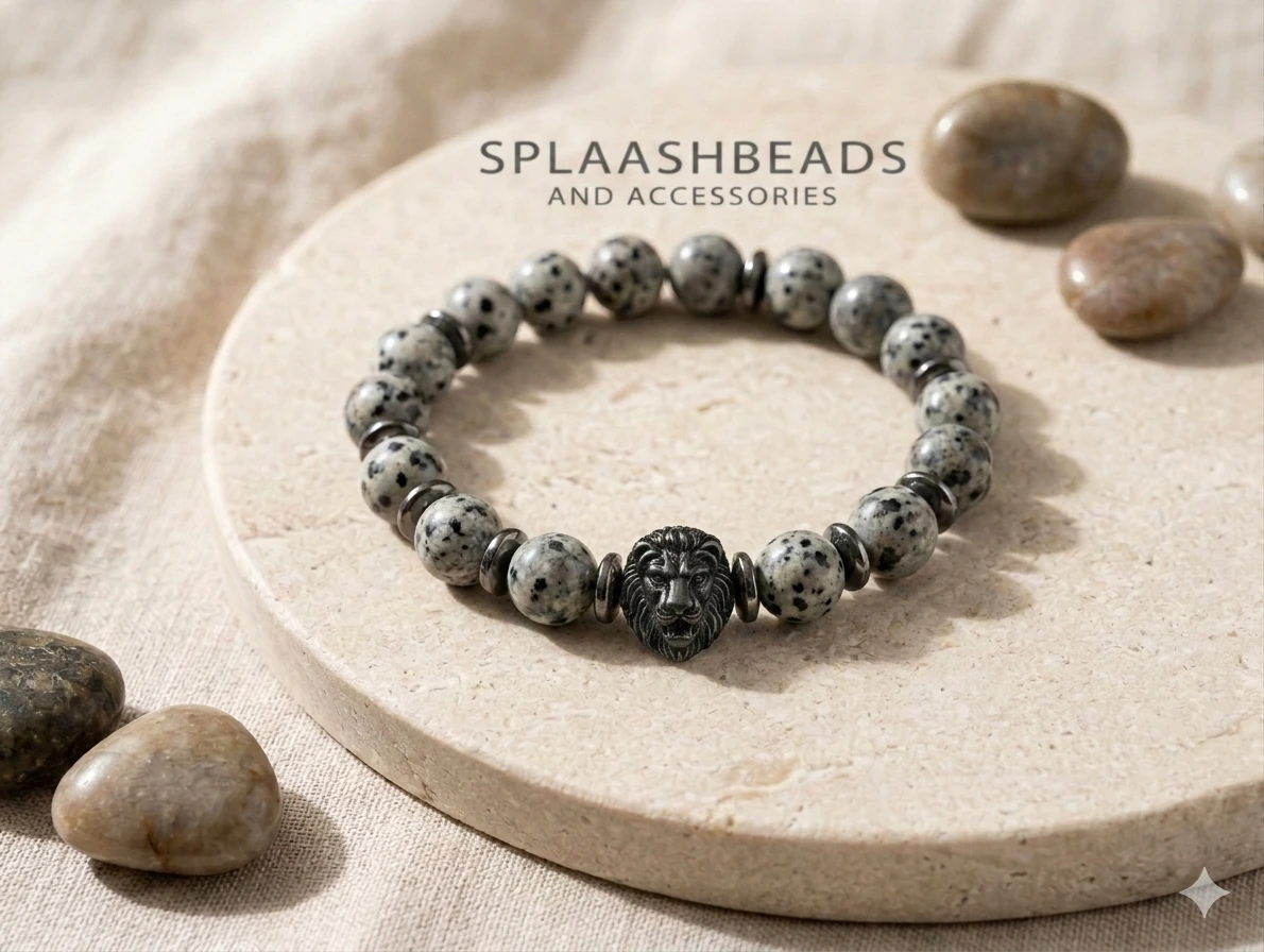 SPLASHBEADS Lion Head Beaded Bracelet