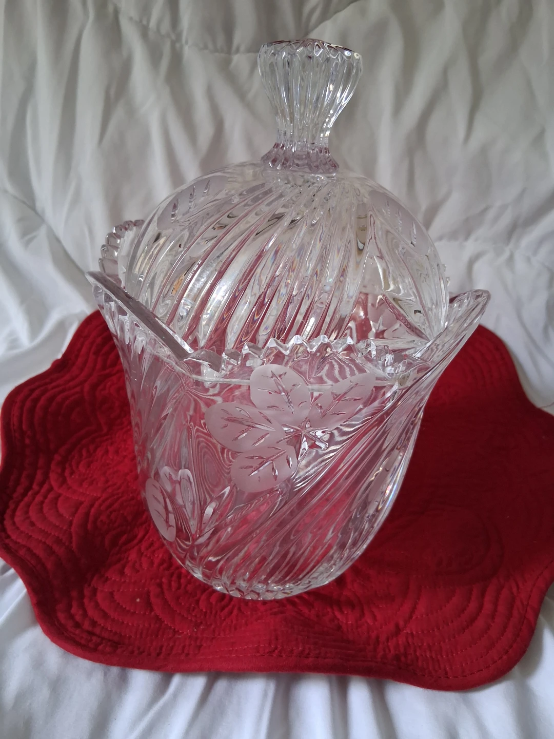 Crystal Ice Bucket with Lid
