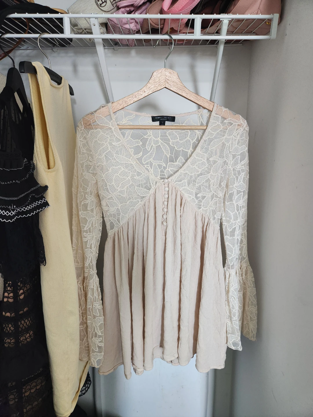 Cream Lace baby doll dress/top size M - photo 3