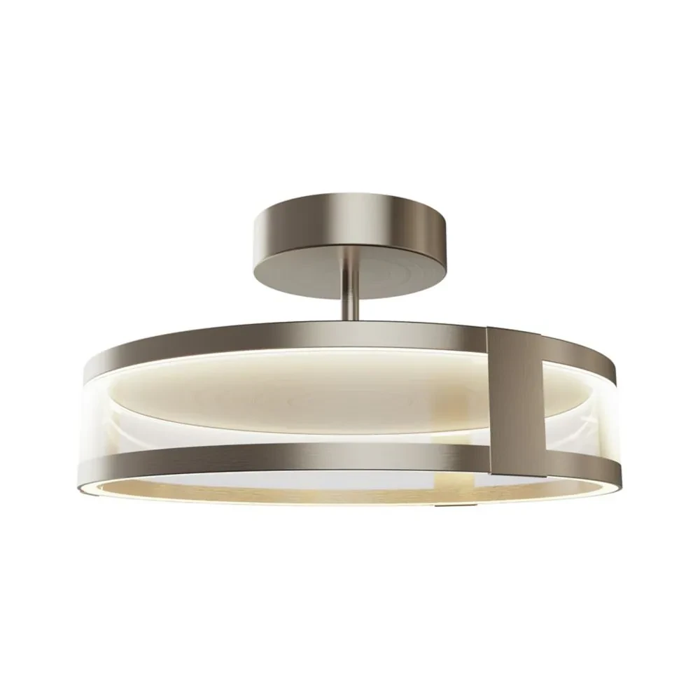 Dals 30-Watt Satin Nickel 14'' Double-Ring Mount Ceiling Light