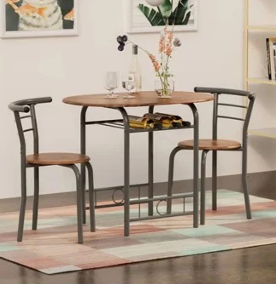 2-Piece Dining Set with Wine Rack