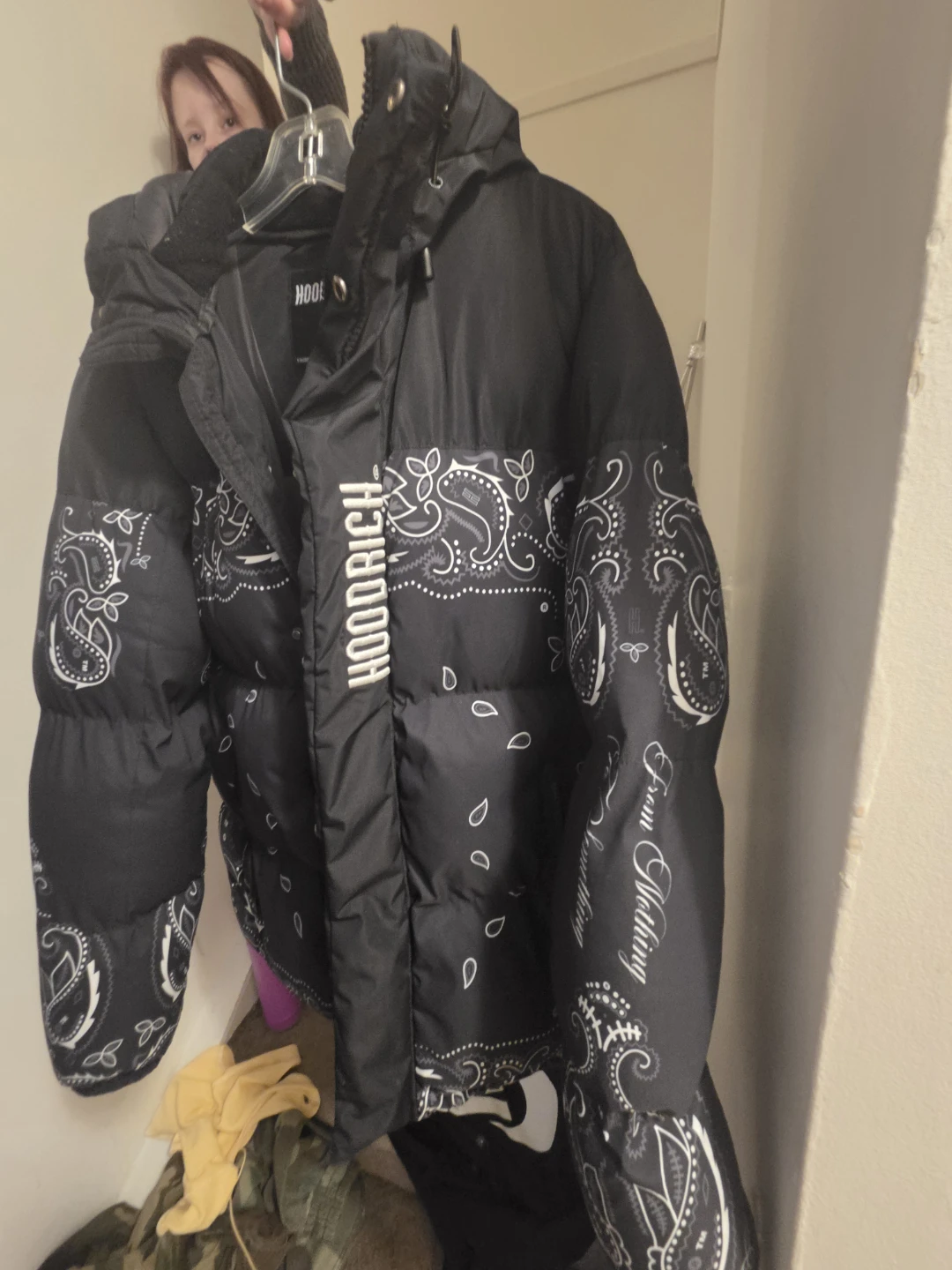 Hoodrich Puffer Jacket - Black Paisley
