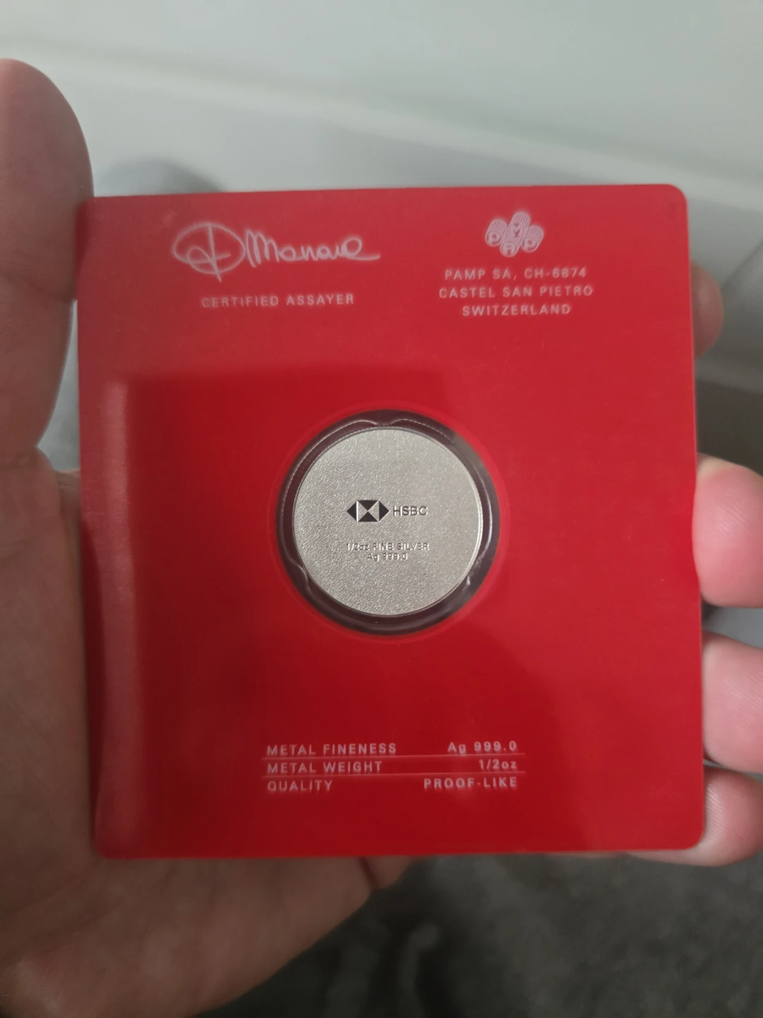 PAMP SA HSBC 1/2 oz Silver Coin