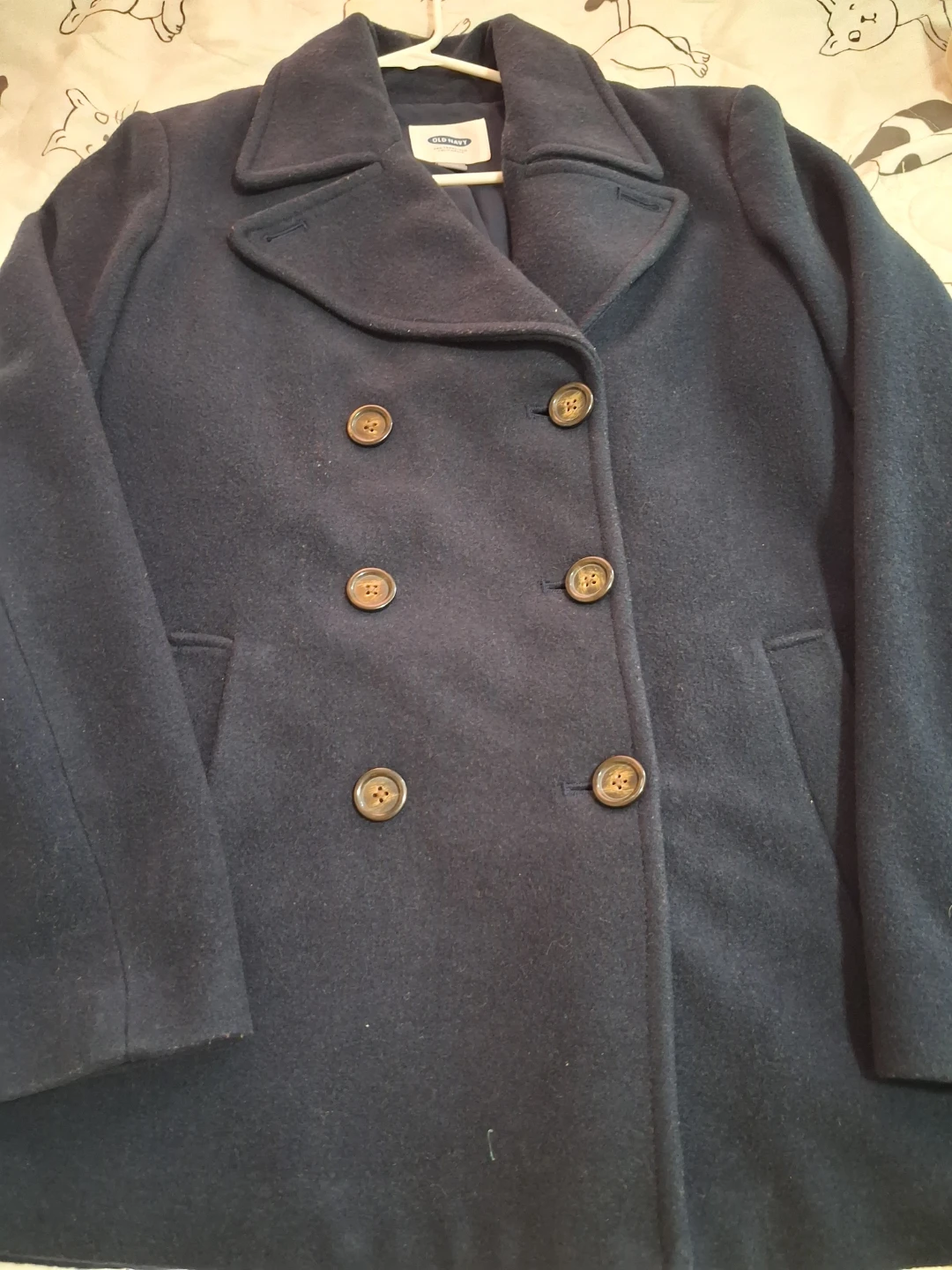 Old Navy Navy Double-Breasted Pea Coat - Size L