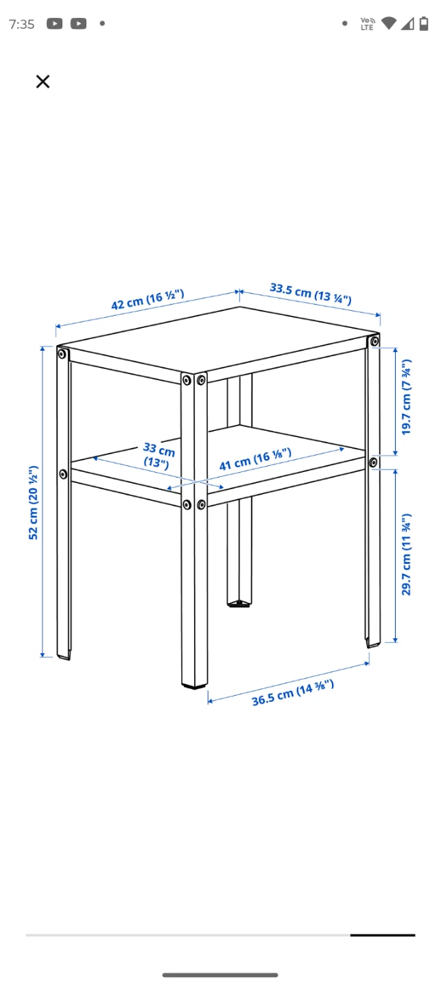 Ikea knarrevik metal Side table / nightstand - photo 2