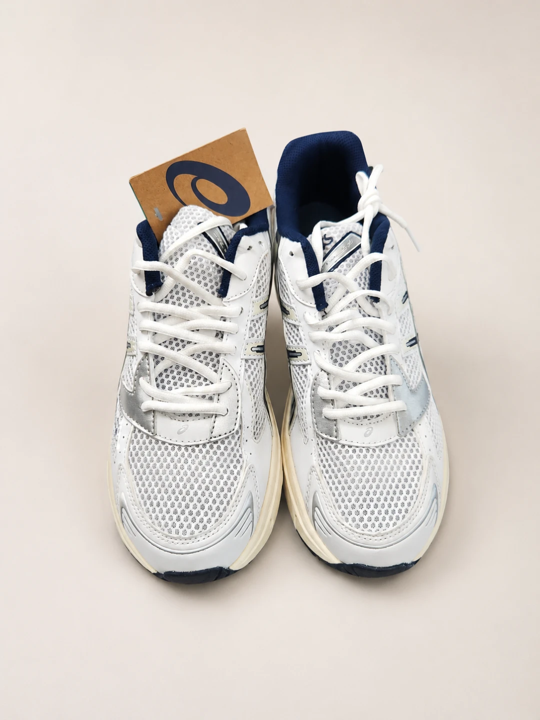 ASICS White/Navy Running Shoes