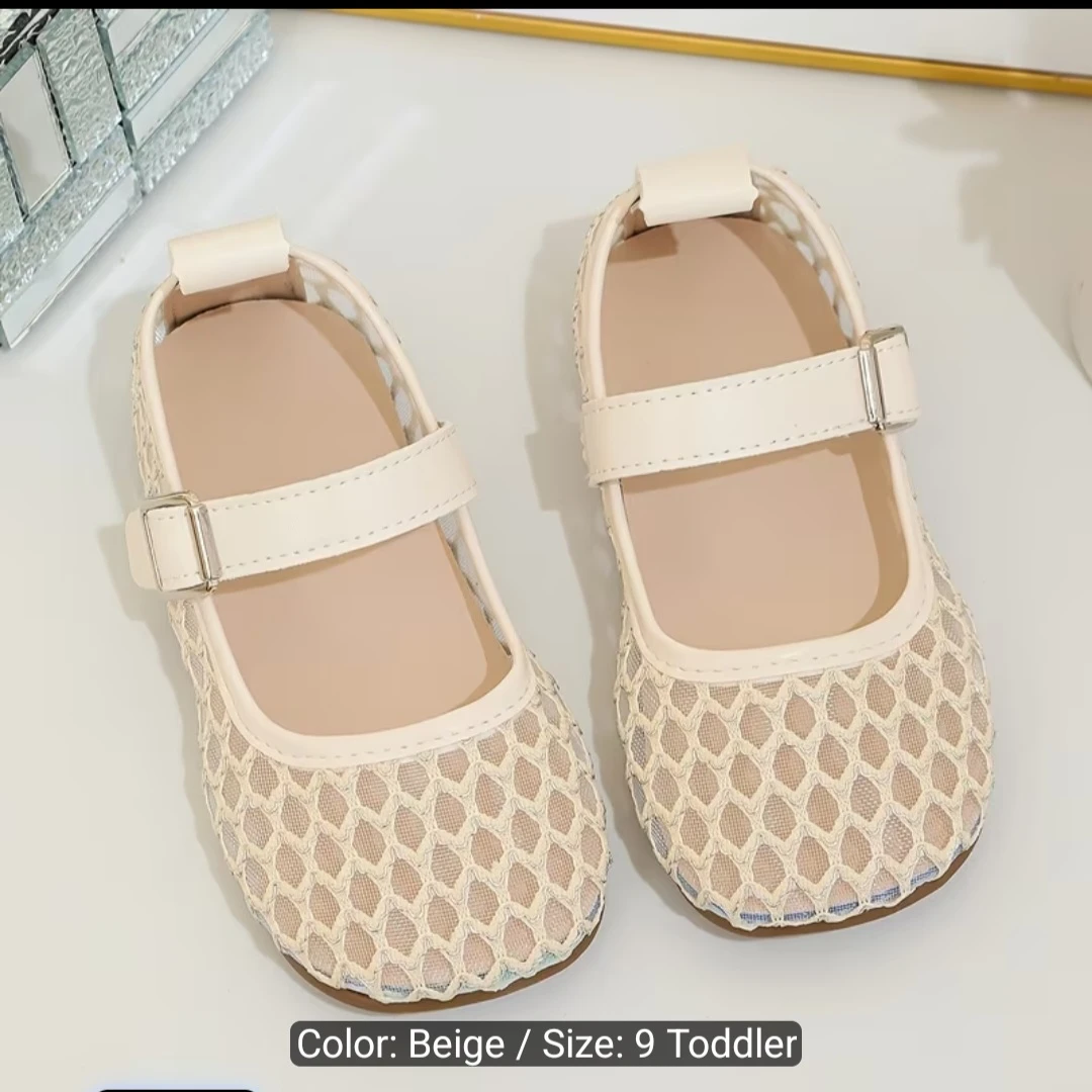 Toddler Girls Mary Jane Shoes - Beige Size 9