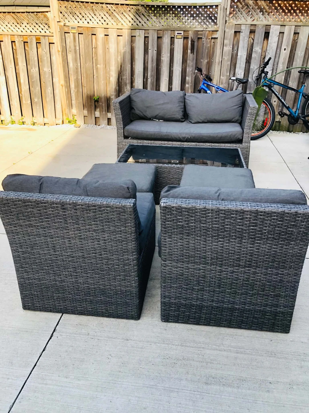 Rattan Outdoor Patio Furniture Set with Coffee Table