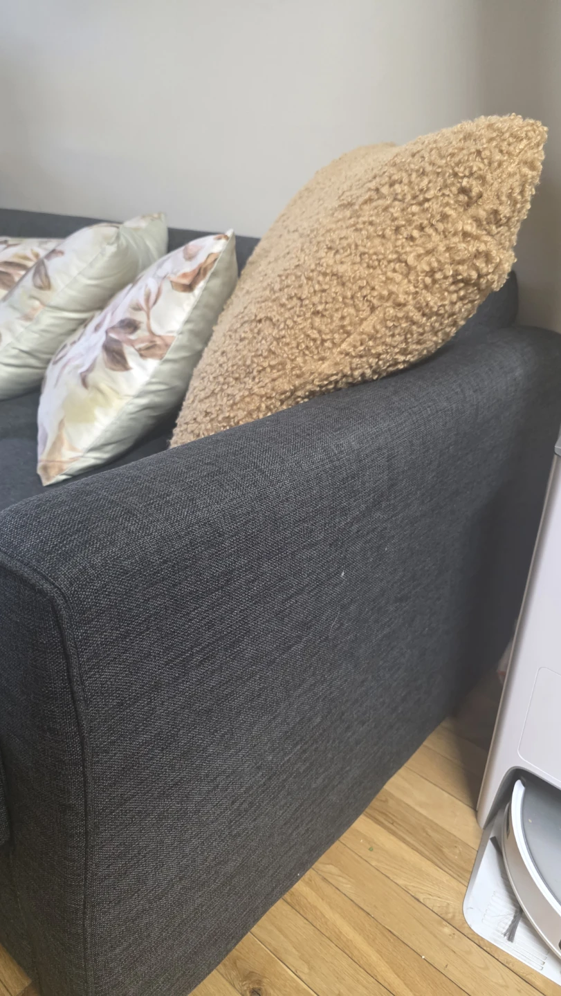 Grey Velvet Couch with Decorative Pillows - photo 3