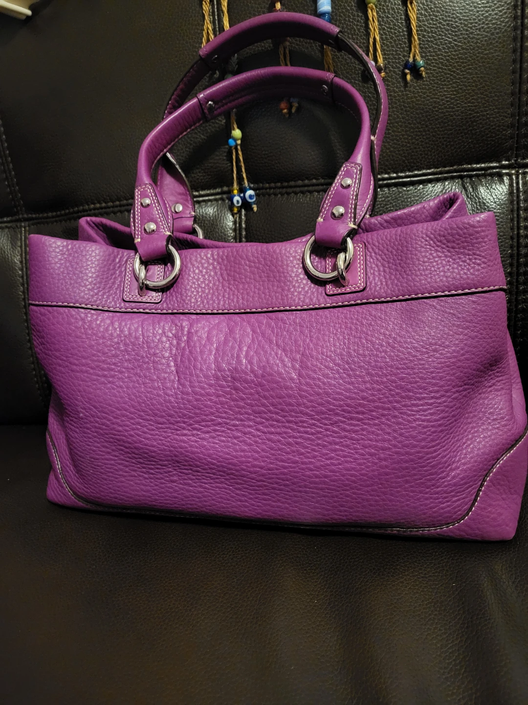 Coach Purple Leather Handbag - photo 2