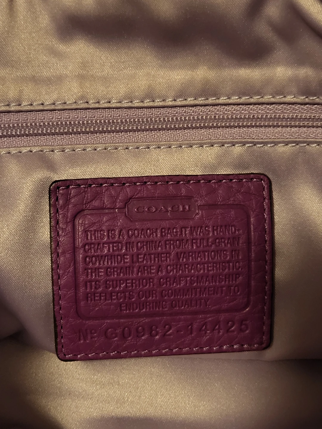 Coach Purple Leather Handbag - photo 3