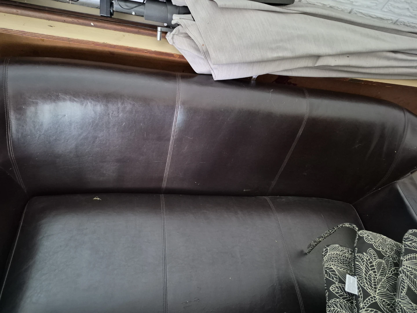 Brown Leather Couch - photo 2