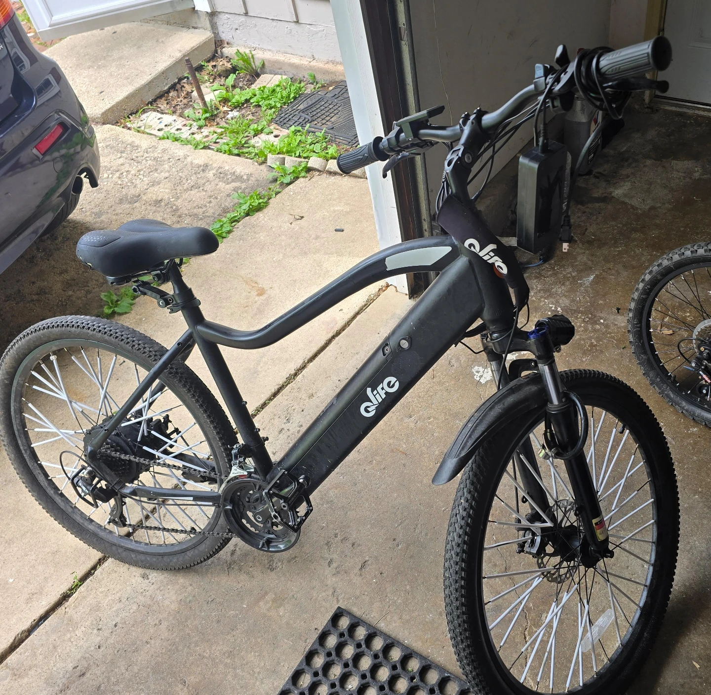 Black electric mountain bike