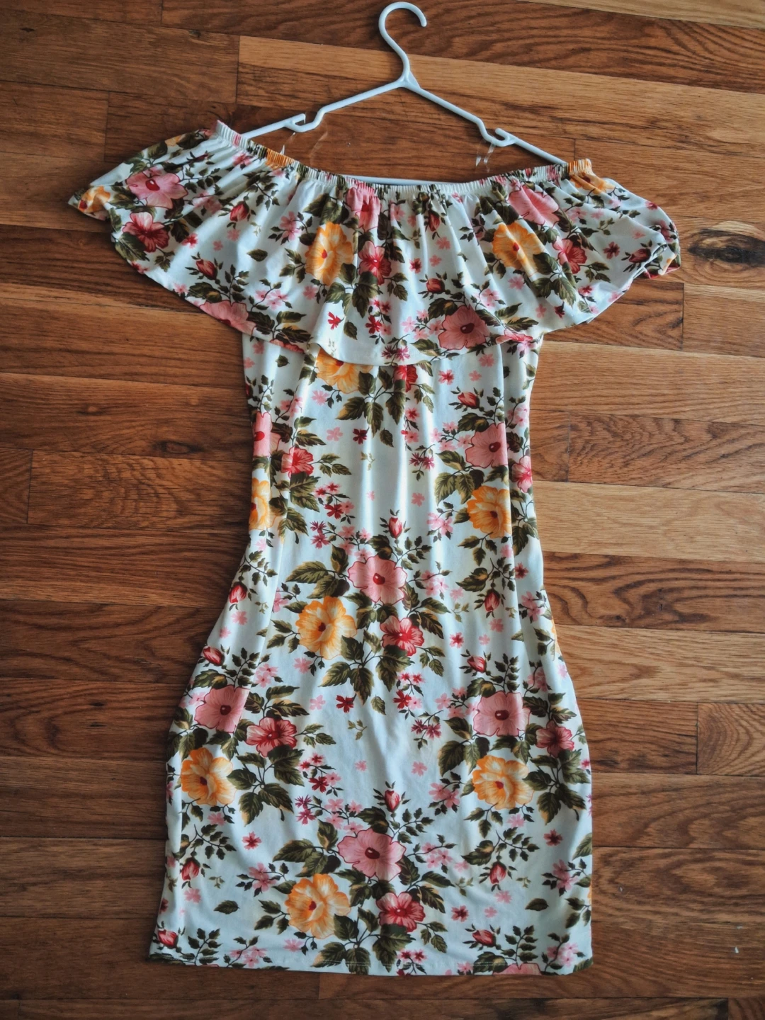 Absolutely! Floral Off-the-Shoulder Dress - Size 1X