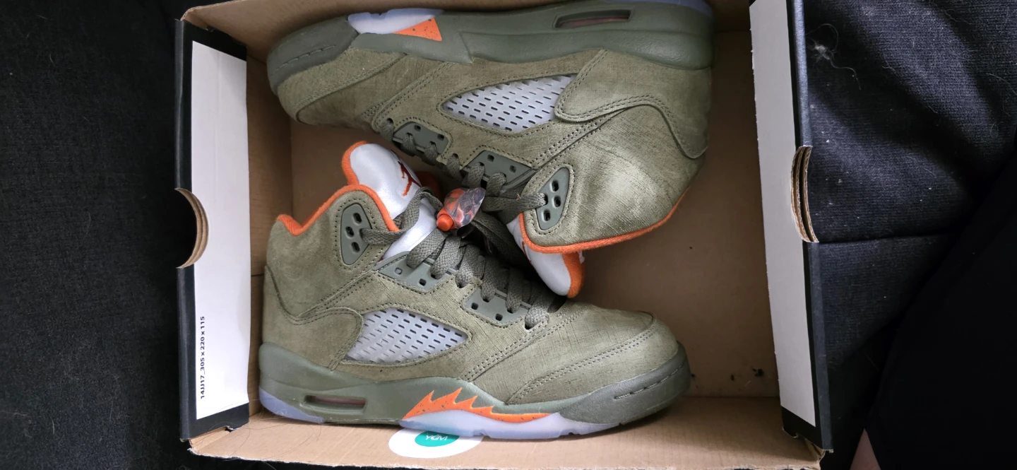 Air Jordan 5 Retro (GS) Olive/Solar Orange
