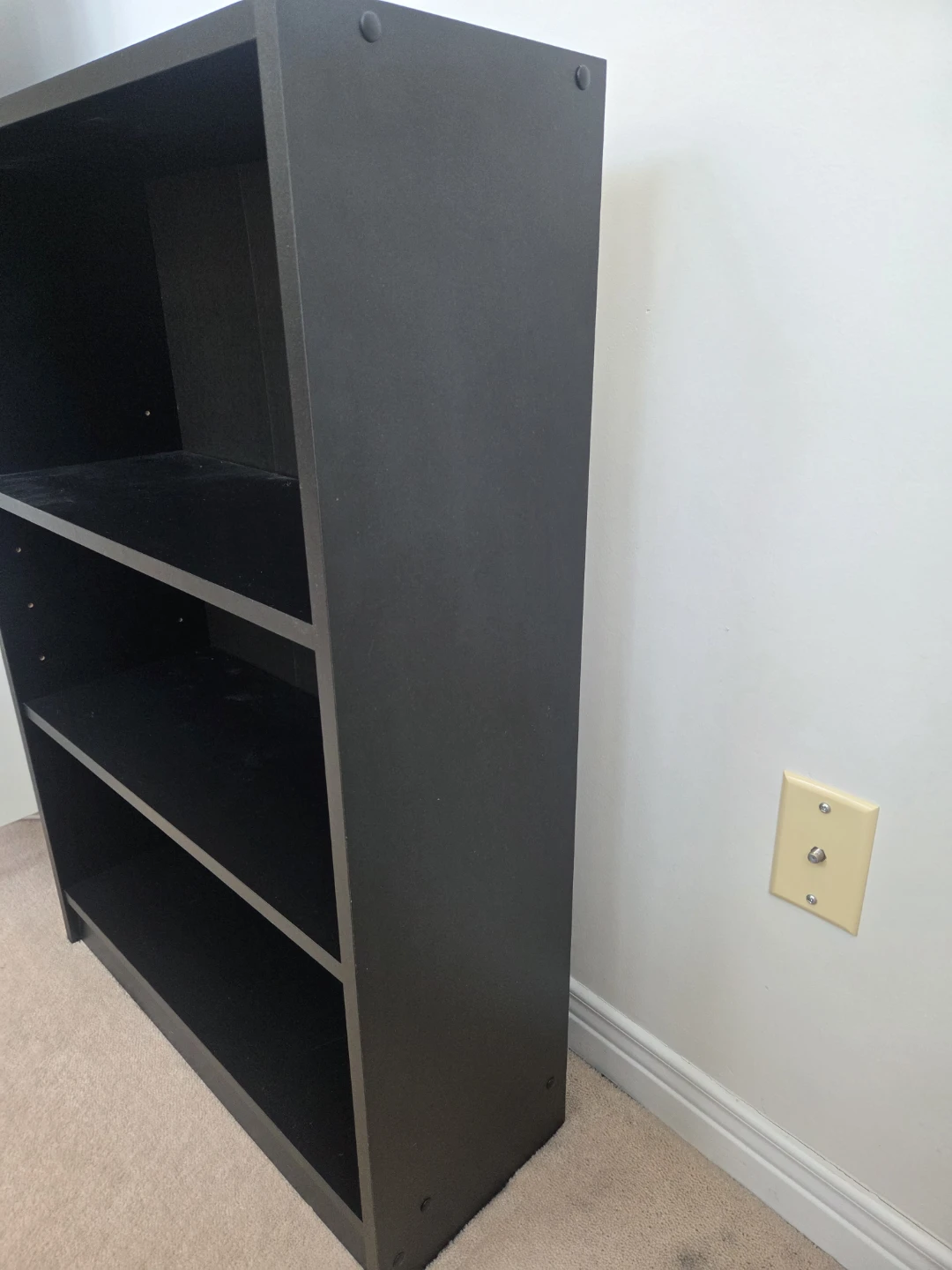 Sleek Black Wood Bookshelf - photo 2