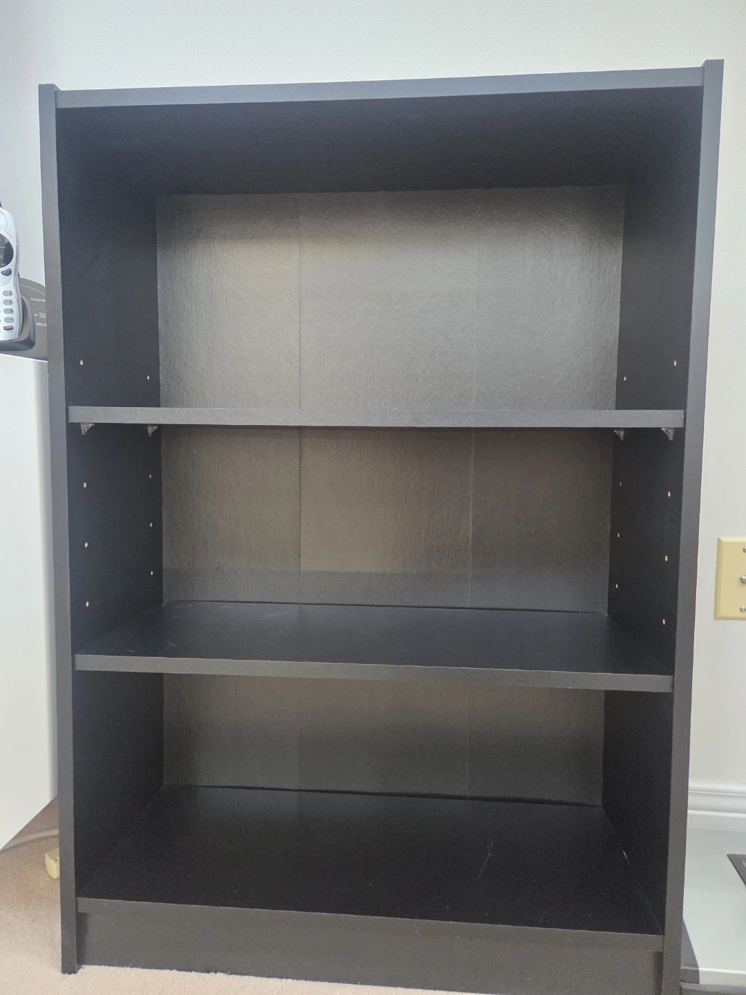 Sleek Black Wood Bookshelf