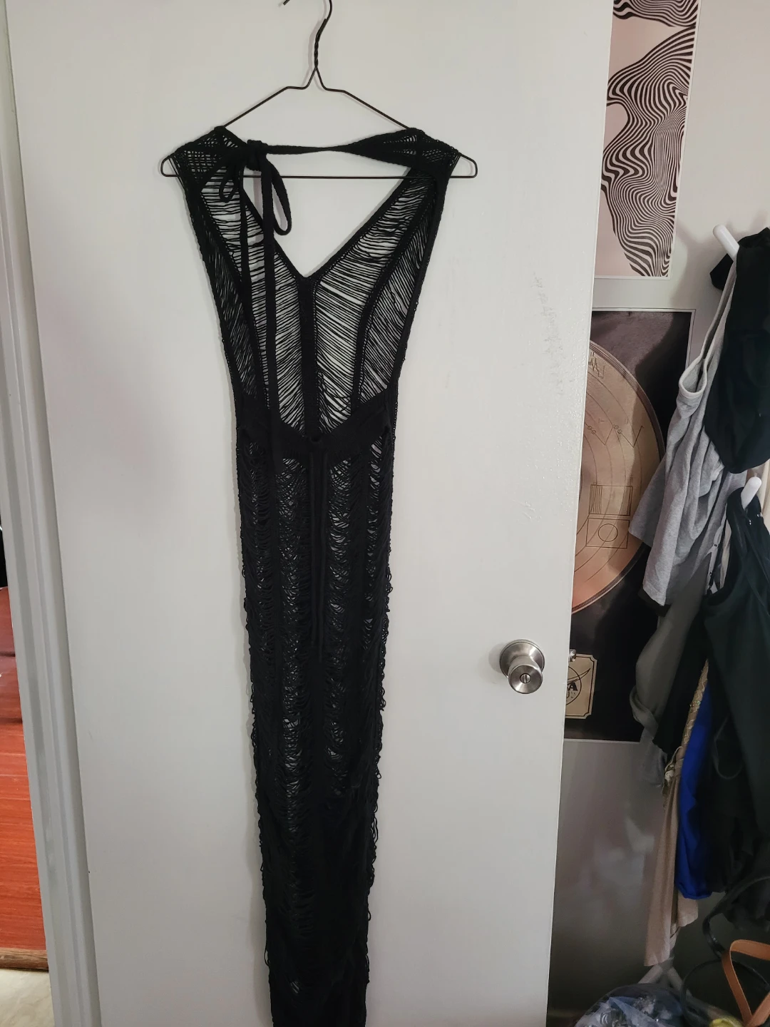Black Crochet Maxi Dress - photo 2