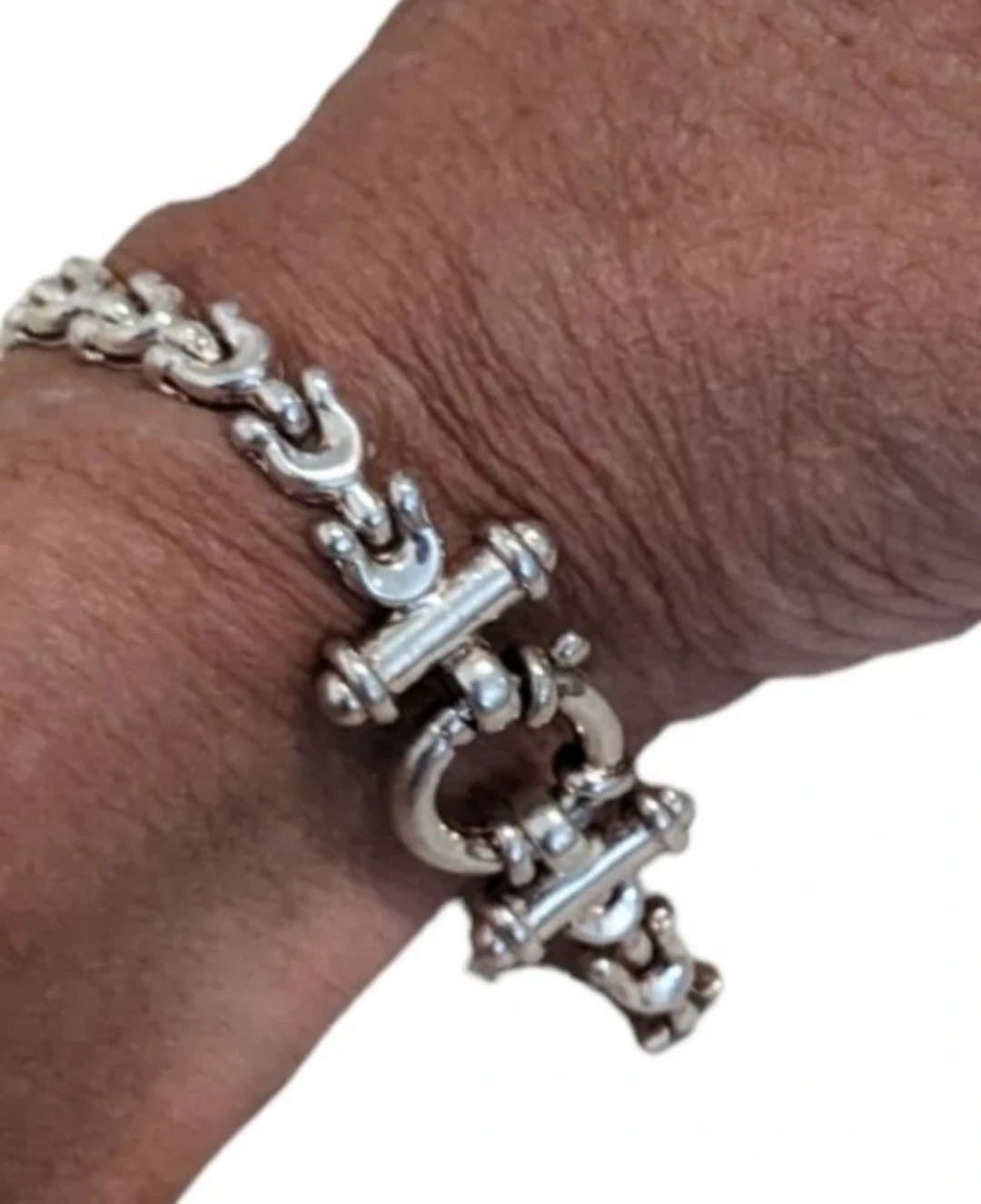 Sterling Silver Vintage Equestrian Horseshoe Bracelet Toggle