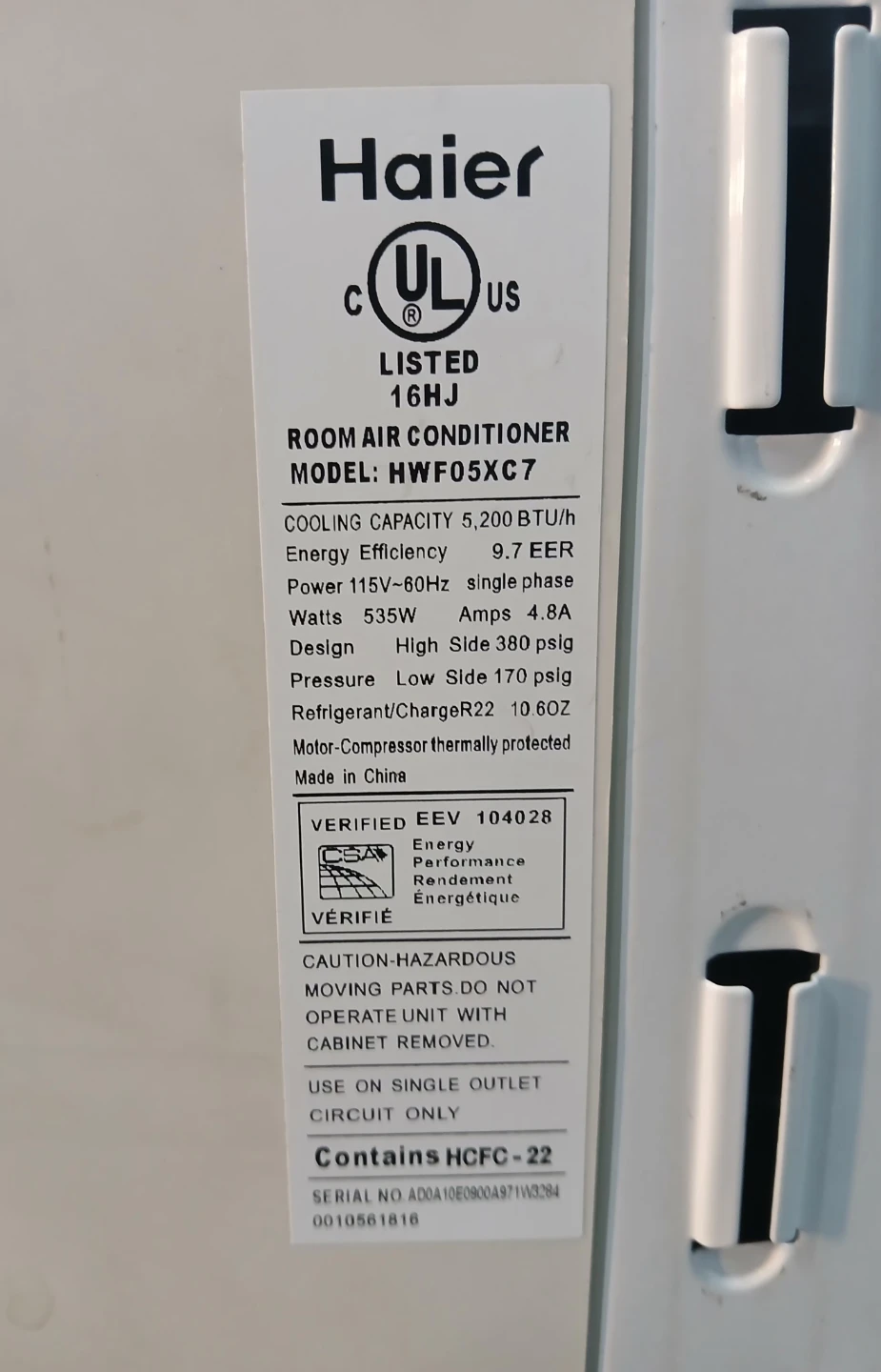 Haier window Room Air Conditioner 5,200 btu with side panels - photo 4