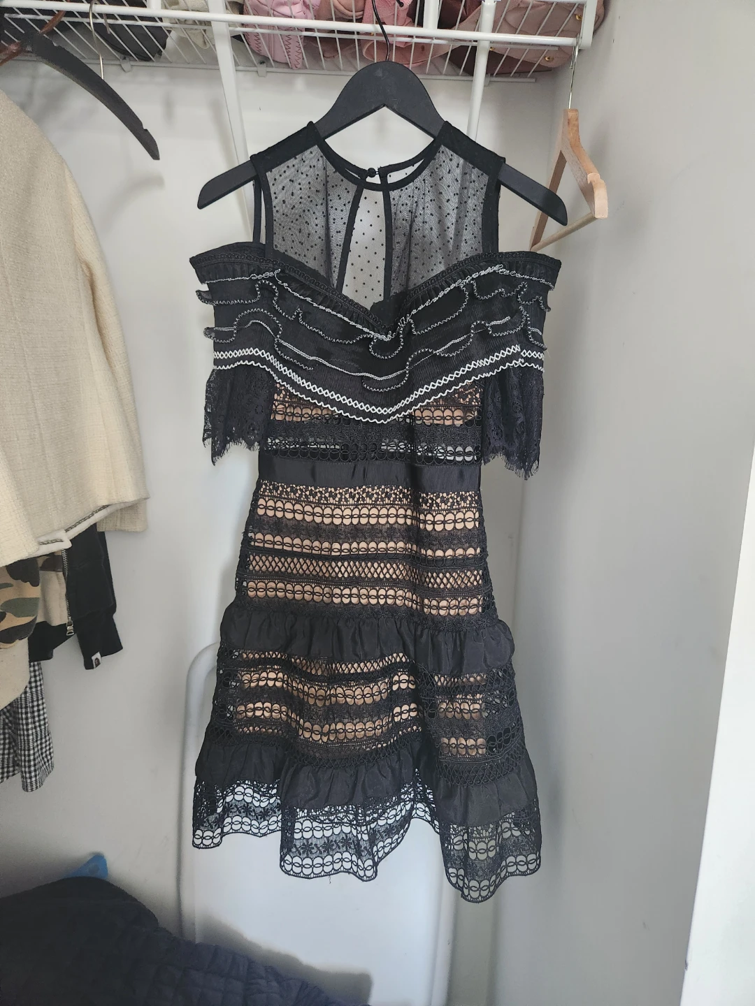 Black Lace Ruffle Dress size 1