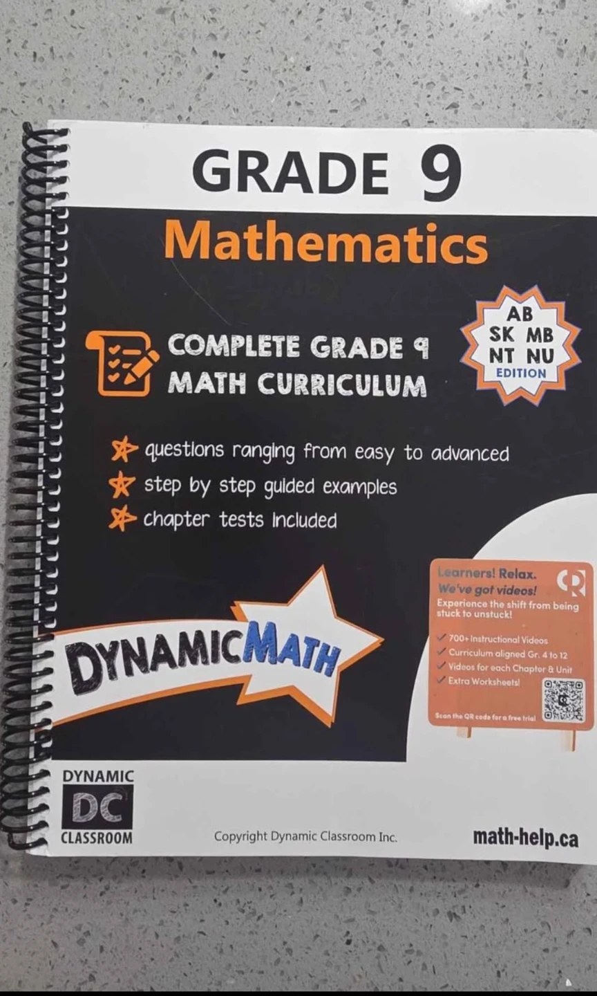 Grade 9 Mathematics Complete Math Curriculum Workbook