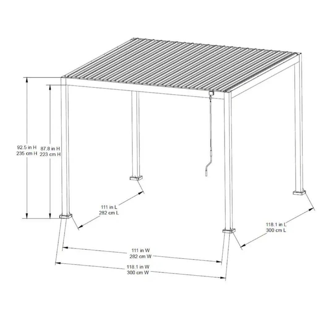 Hampton Bay Pine View 10 ft. x 10 ft. Louvered Pergola - photo 3