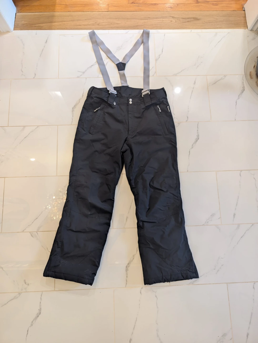 Mole Black Ski Snowboard Pants with Suspenders - Large