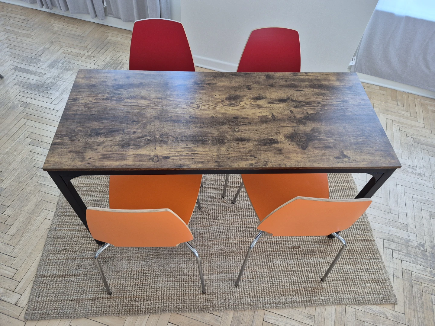 Wood Top Dining Table with Metal Legs - photo 2