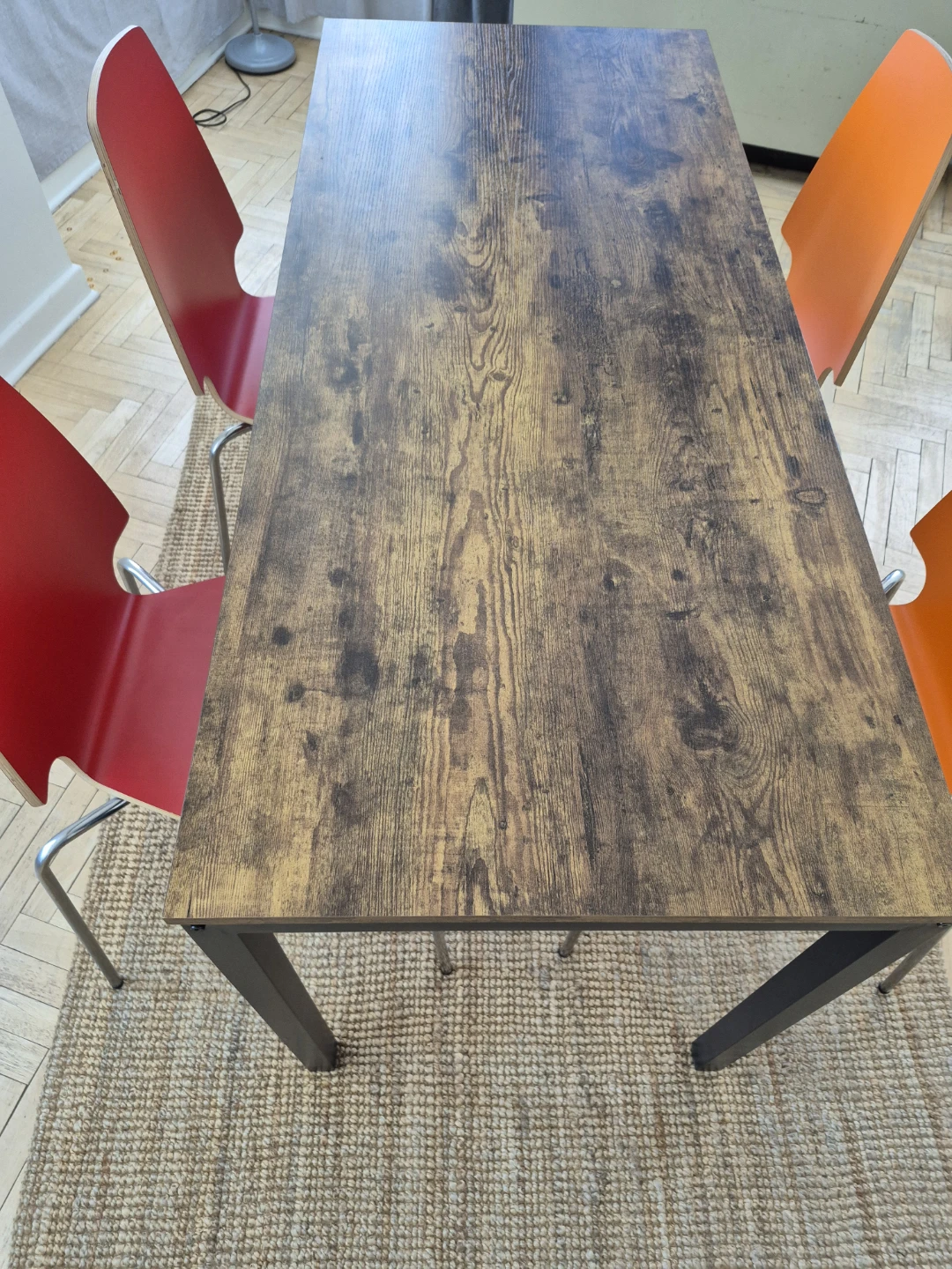 Wood Top Dining Table with Metal Legs - photo 3