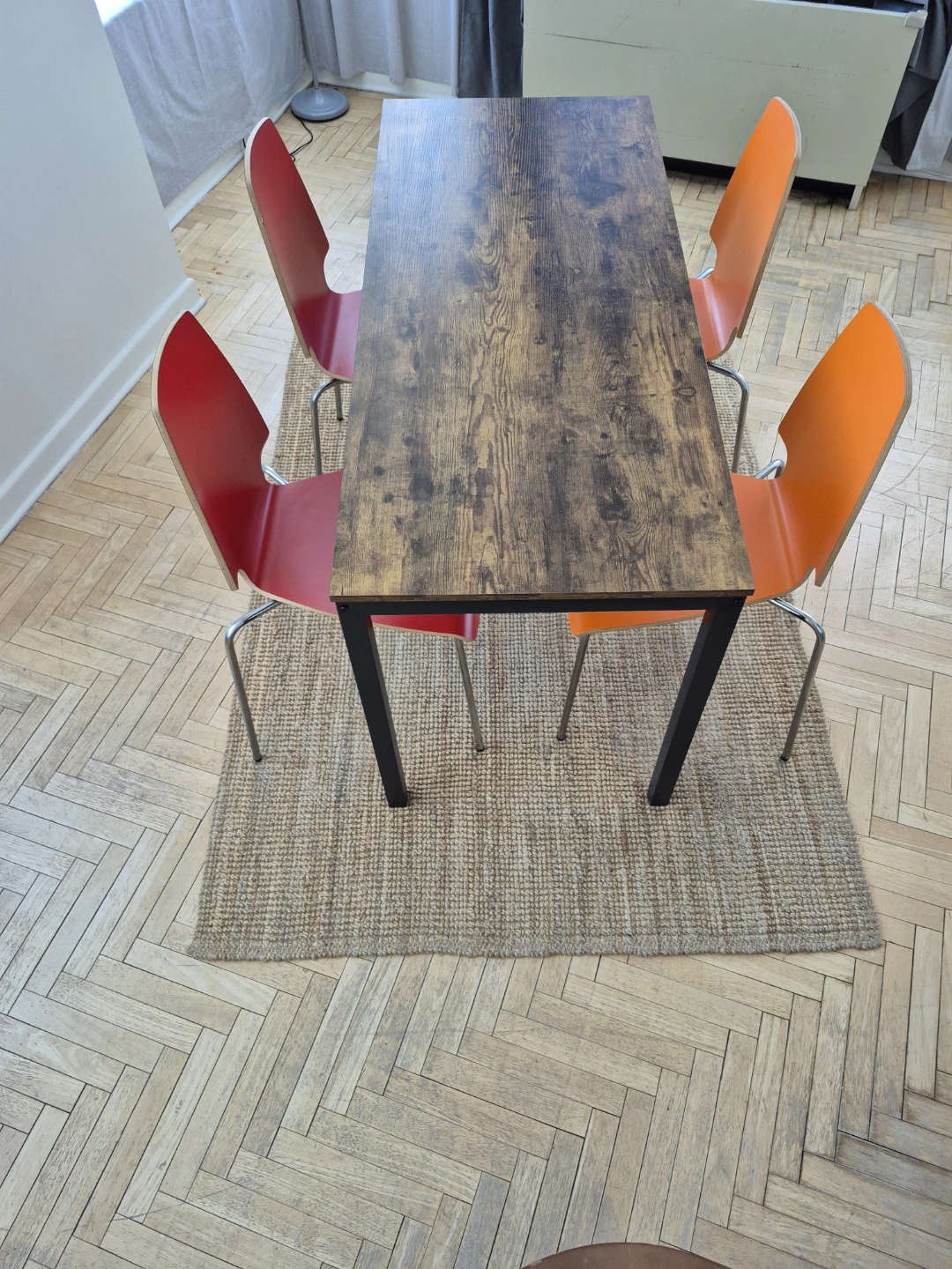 Wood Top Dining Table with Metal Legs - photo 4