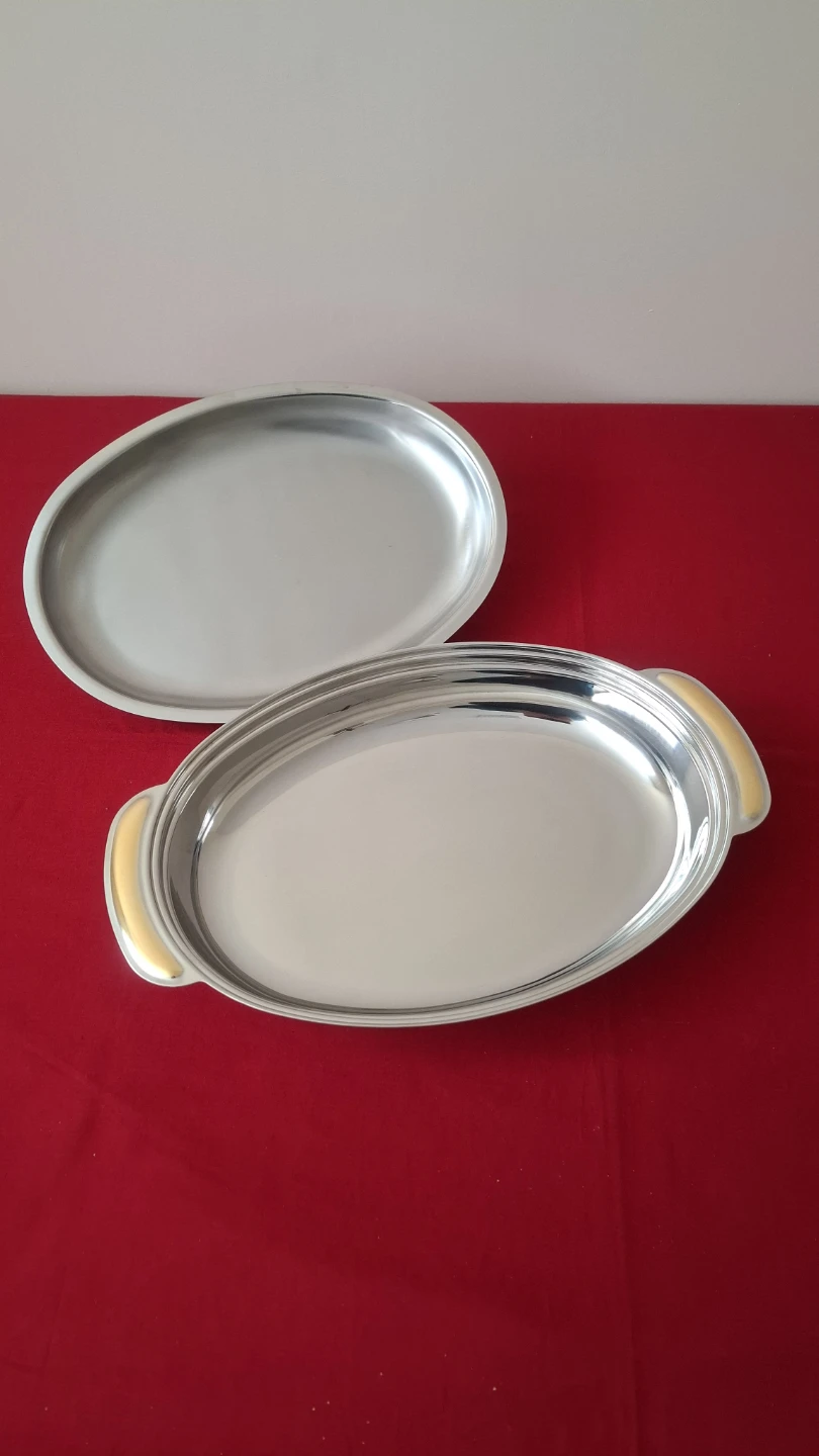 Oval Stainless Steel Serving Dish with Lid - photo 5