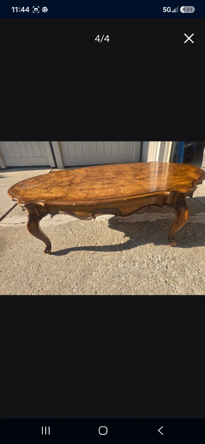 Vintage Carved Wood Coffee Table