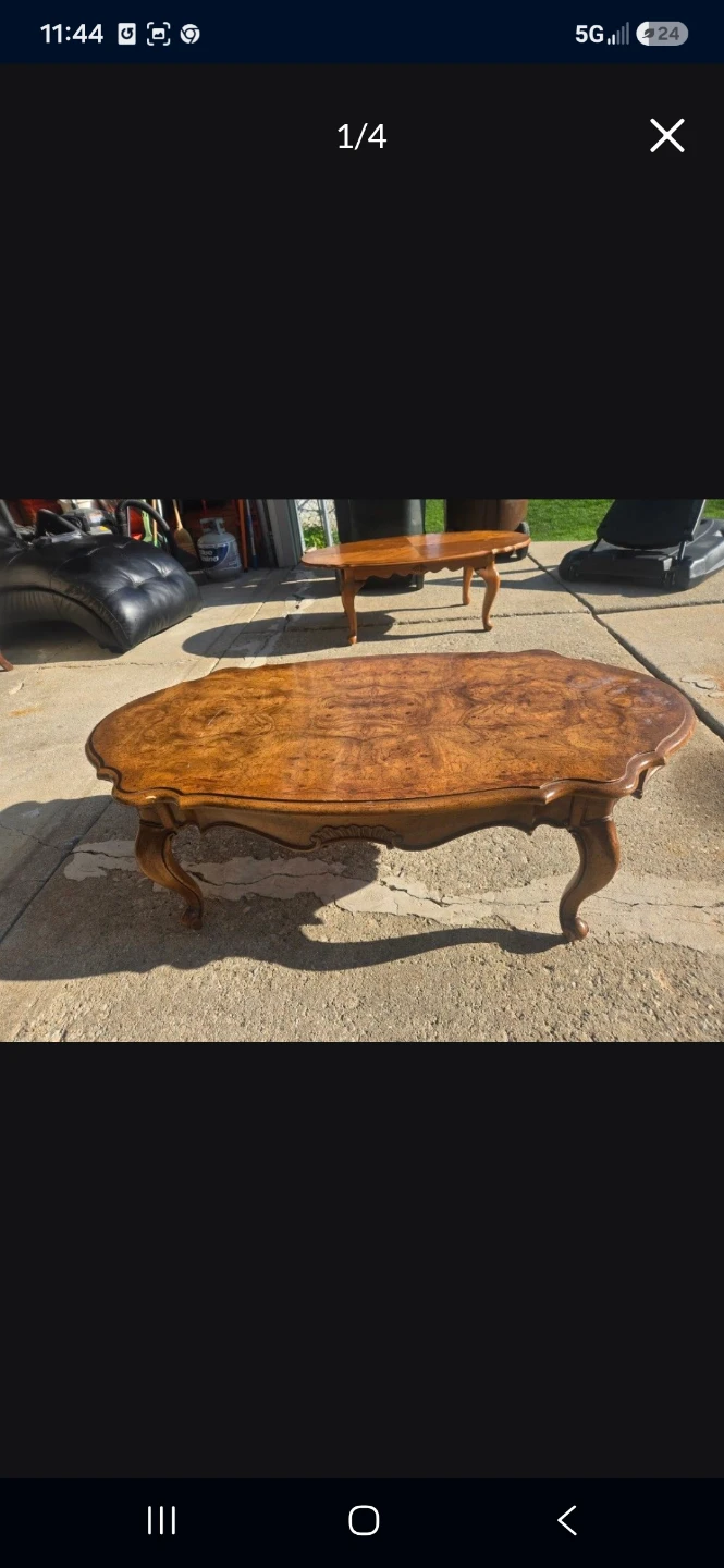 Vintage Carved Wood Coffee Table - photo 2