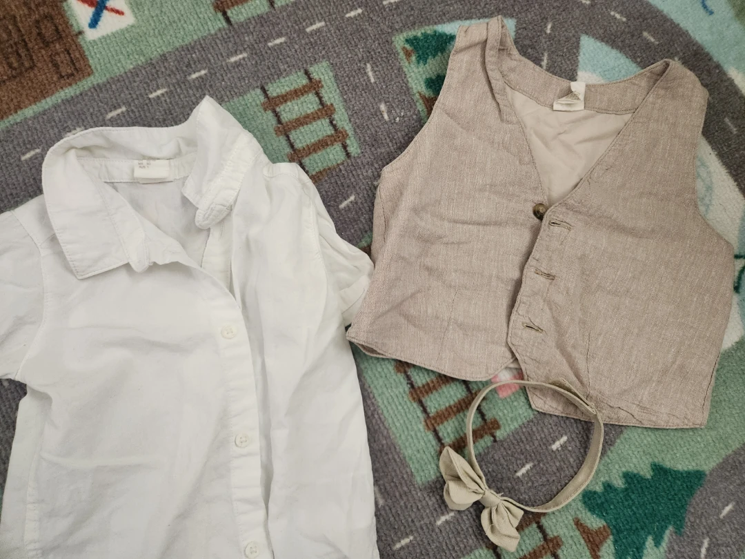 H&M Baby Boys 3-Piece Linen Blend Suit Set - photo 3
