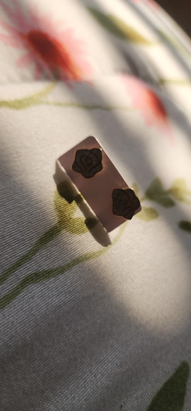 Rose Stud Earrings with Rhinestones - photo 2