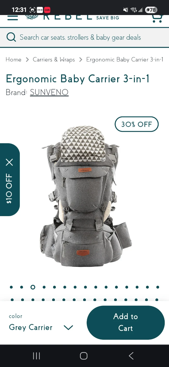 SUNVENO Ergonomic Baby Carrier 3-in-1 - photo 2