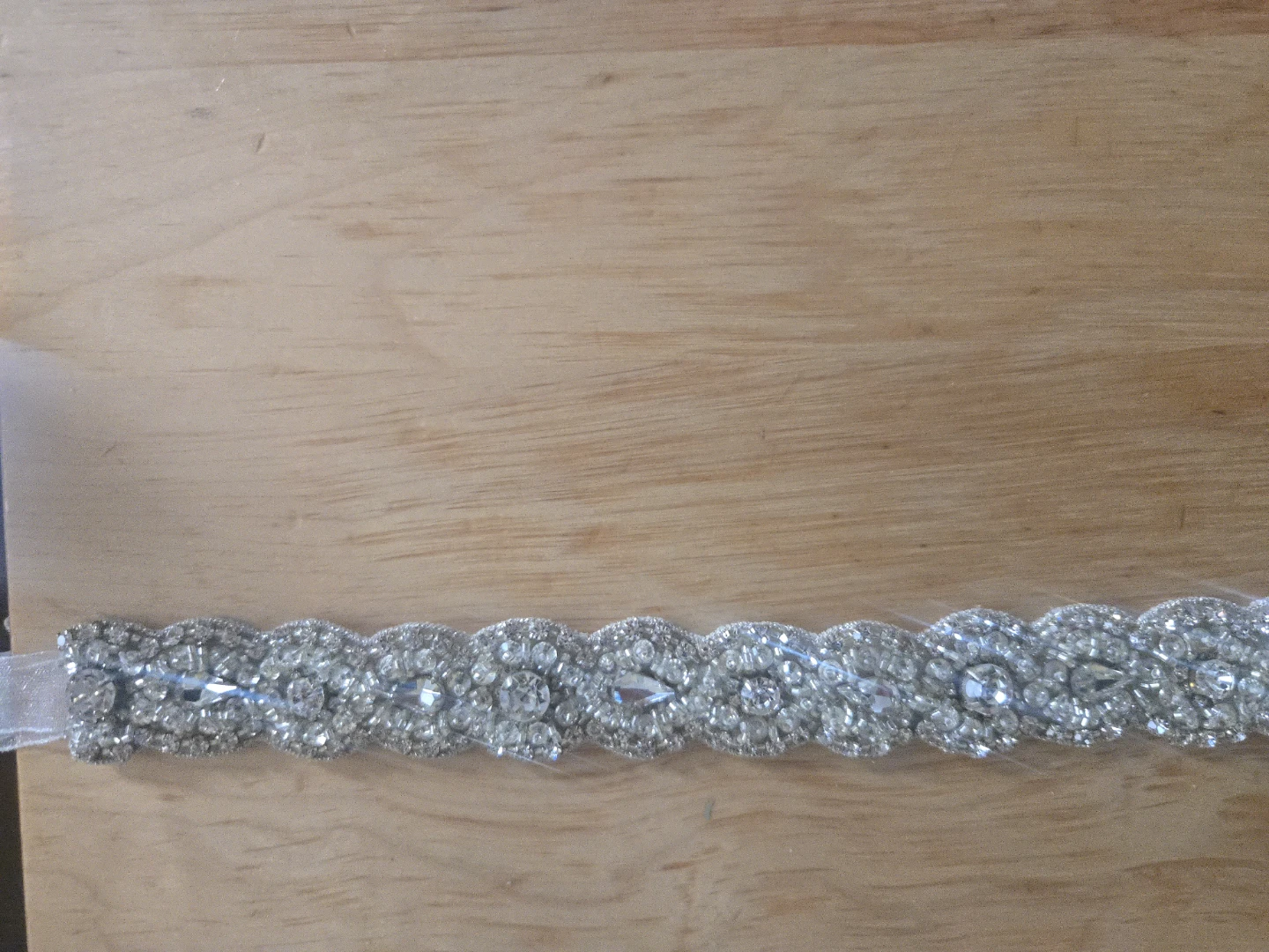 Bling Beaded Rhinestone Belt Sash with Ribbon - photo 3