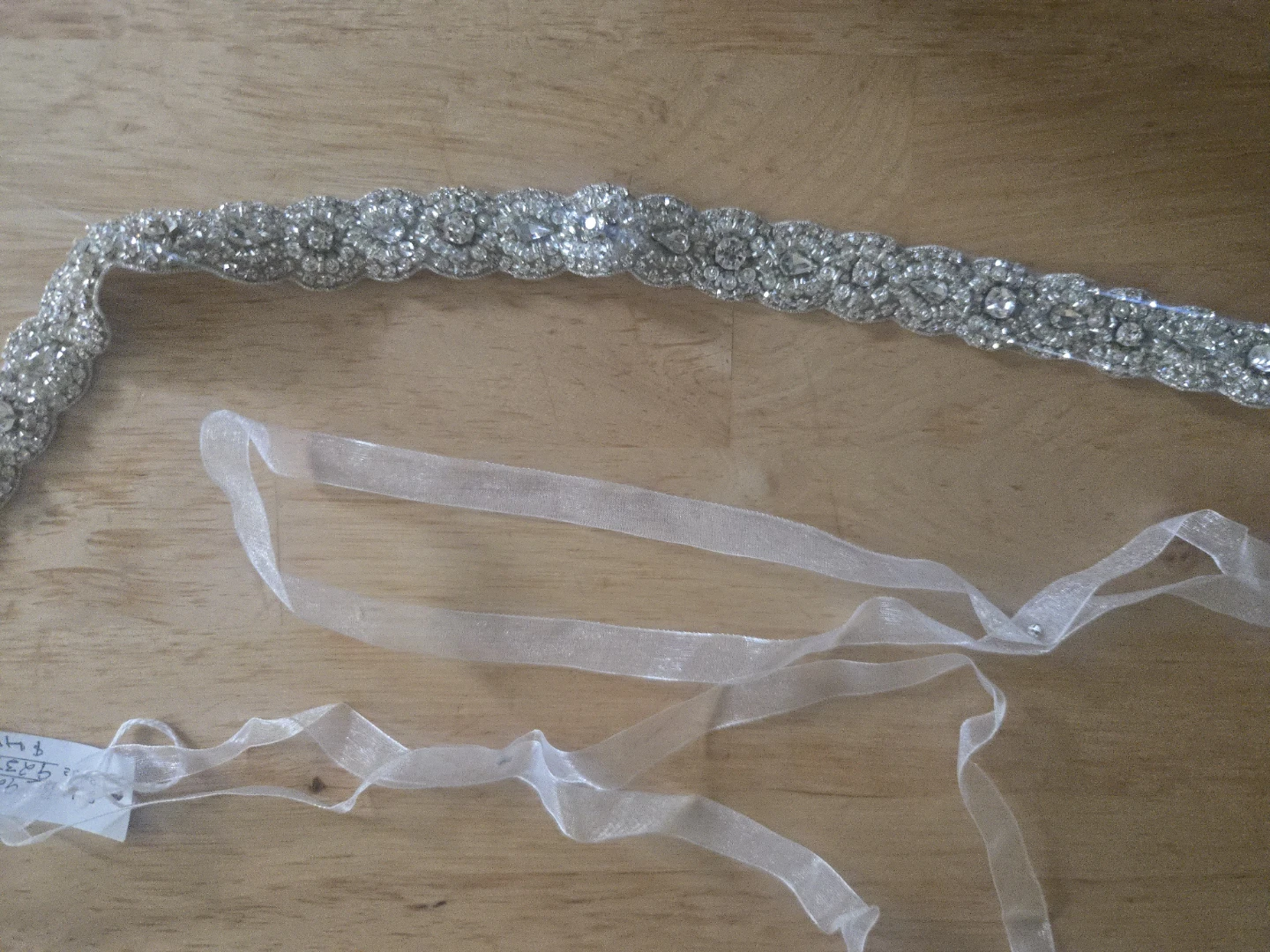 Bling Beaded Rhinestone Belt Sash with Ribbon - photo 5