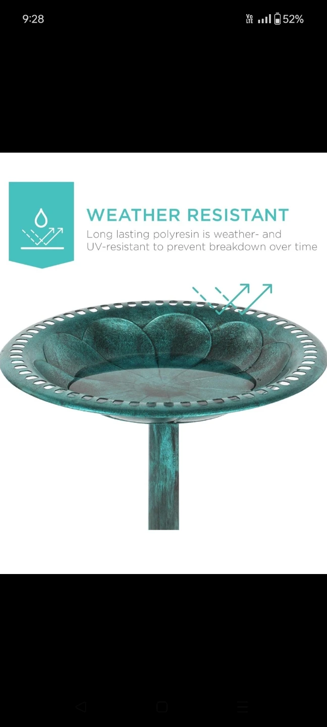 Best Choice Products Pedestal Bird Bath Garden Decor - photo 3