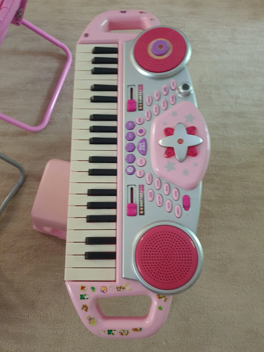 Pink Kids Electronic Keyboard with Stand and Stool - photo 3